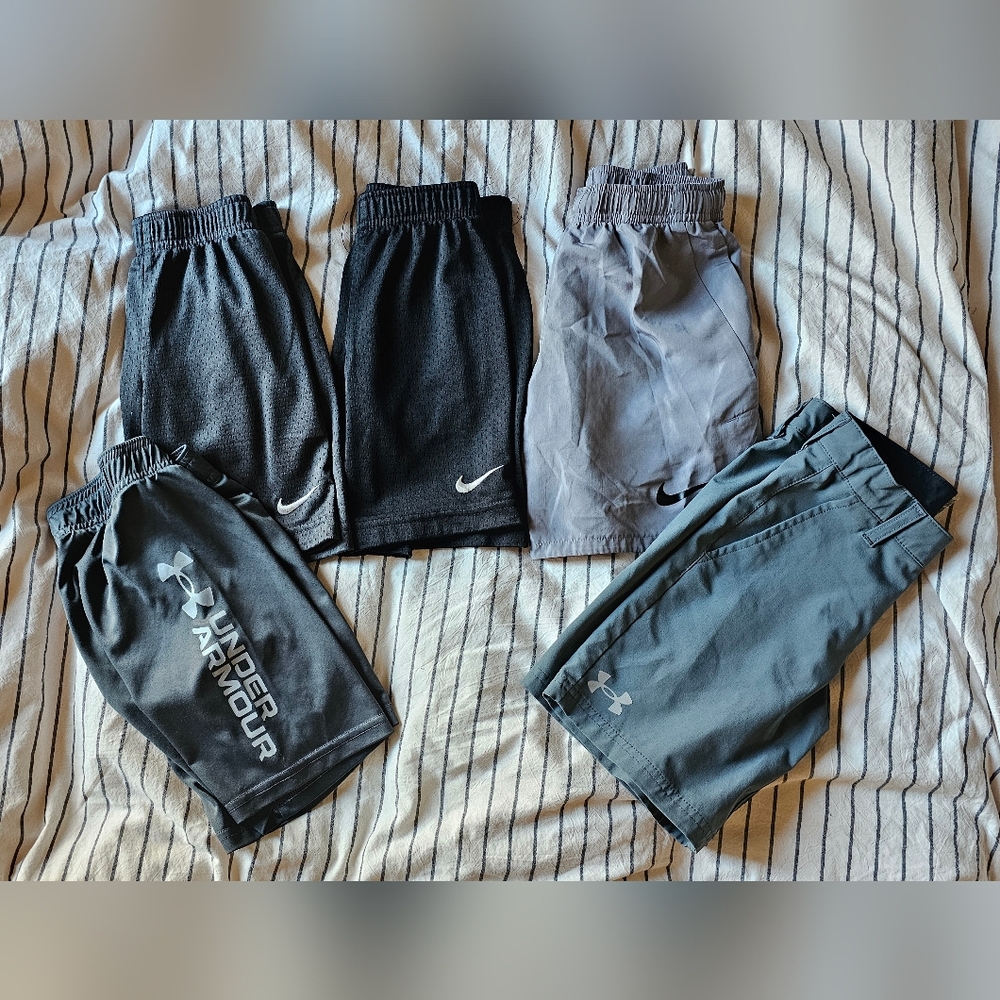 5 Pairs Nike & Under Armour Shorts Size 6